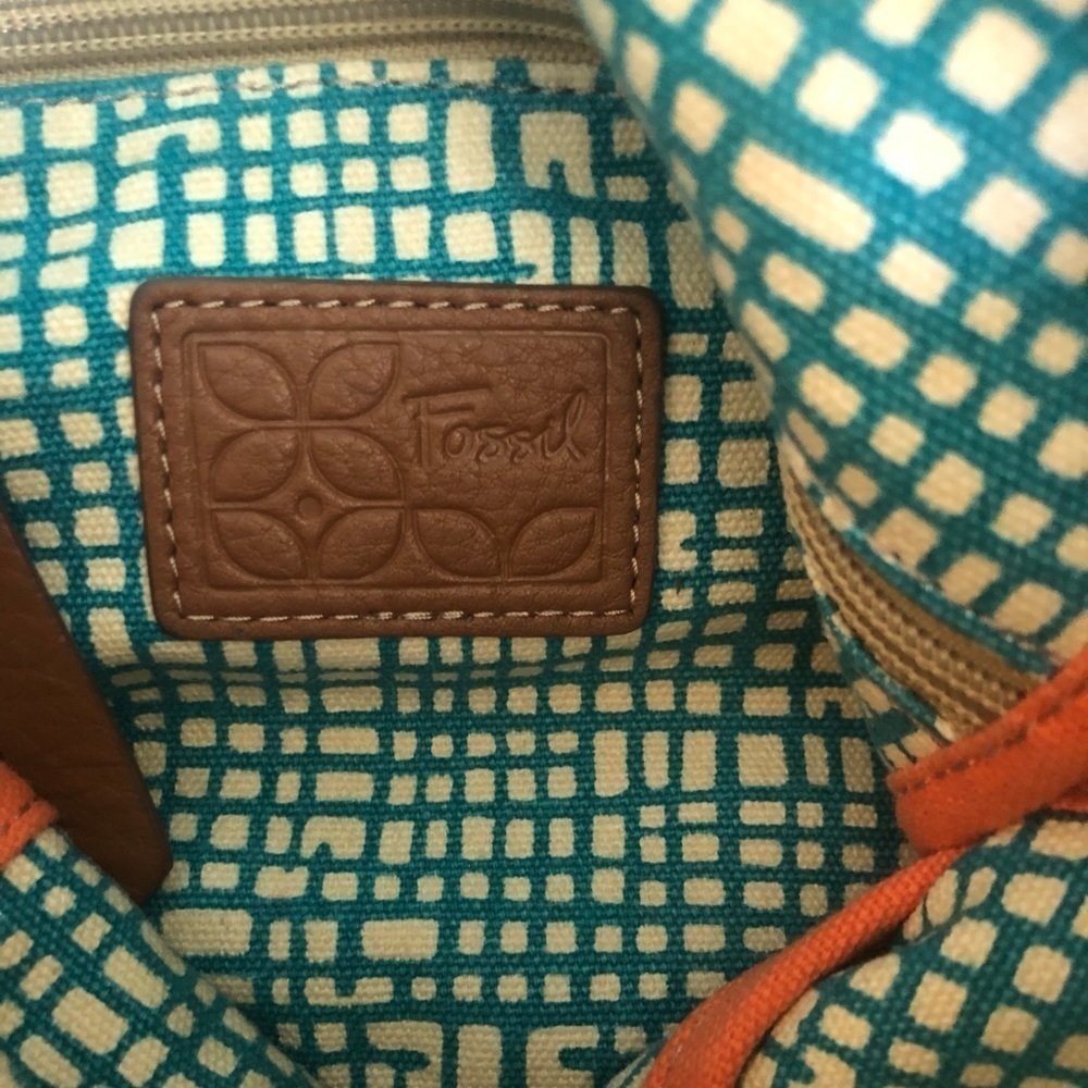 Fossil Coated Canvas Summer Shoulder Bag Wide Adj… - image 6